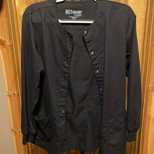 Greys Anatomy Scrub Jacket Black Sz M